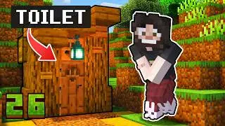 Building an OUTDOORS TOILET in Survival Minecraft | 26