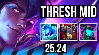 THRESH vs AKSHAN (MID) | 15K damage | KR Master | 25.24