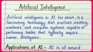 Essay on Artificial Intelligence in english || Essay on AI || Artificial intelligence essay writing