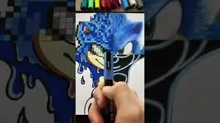 One Drawing, But 4 Different Styles! Pt. 4 Sonic Neon Effect! #shorts