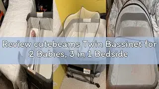 Review cutebeams Twin Bassinet for 2 Babies, 3 in 1 Bedside Co Sleeper Double Bassinet for Twins, Ro
