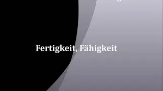 Fertigkeit, F&auml;higkeit | deutsch- englisch