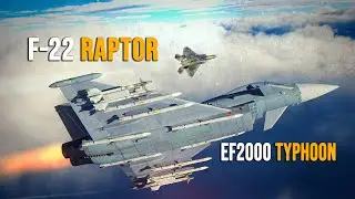 Воздушный бой EF2000 Eurofighter Typhoon против F-22 Raptor | Цифровой боевой симулятор | DCS |