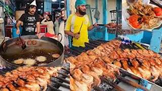 Mountain of Meat in Traskoon Restaurant | Chicken Sajji | Chicken Karahi | Chapli Kabab Street food