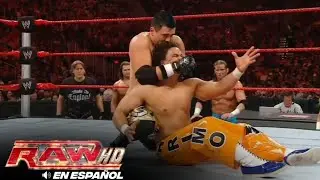 LUCHA - Carlito & Primo vs. Morrison & The Miz | Lumberjack Match: Raw 06/04/2009 [Español Latino]