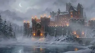 Enchanted Winter Castle Ambience ❄️ Medieval Celtic Music & Fireplace Sounds | Sleep, Study, Relax