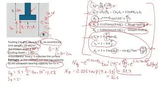 Calculating Ultimate Net Bearing and Allowable Bearing Capacity for Shallow Footing in Sand