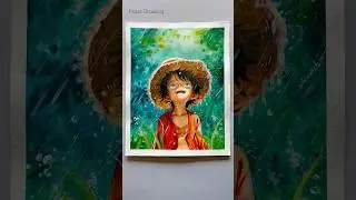 Luffy Drawing With My New Brustro Artists Water Colour. #shorts