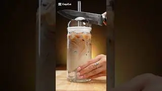ASMR Iced Coffee Glass Cutting ☕ #shorts