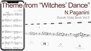 Theme from &ldquo;Witches&rsquo; Dance&rdquo; | N.Paganini【 Viola Sheet Music 】