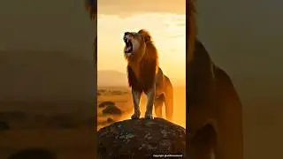 Lion Roar at Sunset 🦁 | The King of African Savannah #lion
