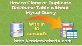 How to clone database table without mysql query | Duplicate table without mysql query [Hindi]