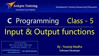 C language - Class 5 : Input and Output functions - printf, scanf, getchar, putchar, gets and puts