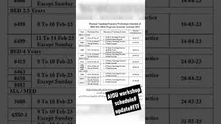 AIOU workshop schedule#Face to face workshop#B.Ed#M.Ed#updates#learning