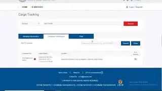 Container Tracking at Cosco website