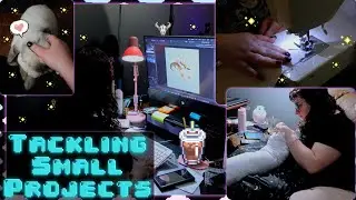 Cozy Craft Day in My Life | (Sewing Bunny Pillows, Embroidery Projects & Spyro)