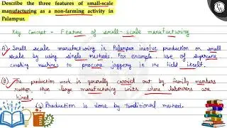 Describe the three features of small-scale manufacturing as a non-farming activity in Palampur.