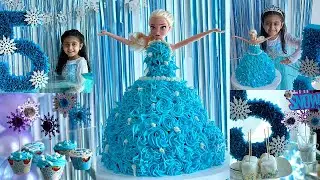Frozen Theme Birthday Party at Home | Elsa Cake Decoration | Frozen Theme Snack Ideas