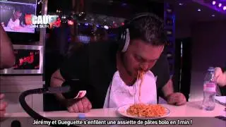 Jérémy et Gueguette s'enfilent une assiette de pâtes bolo en 1min ! - C'Cauet sur NRJ