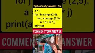 Python Daily Question - 127 #python #code #viral #youtubeshorts #shorts #short #youtube #code #india