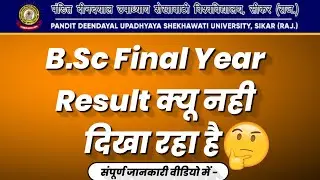 PDUSU B.Sc Final Year Result क्यू नही दिखा रहा है 🤔 | Sekhawati University