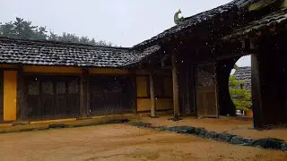 [1Hr] Rain Drop Sound Under the Eaves in Korean Ancient House