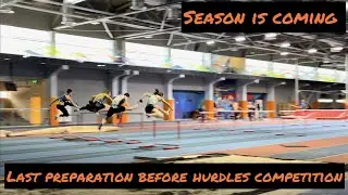 Last preparation before hurdles competition . Останні приготування перед відкриттям зимового сезону