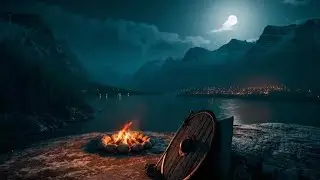 Viking Night Watch | Fjord Campfire Ambience for Focus & Presence