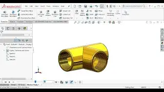 Solidworks Tutorial | How to make T-type Pipe fitting | Solidworks