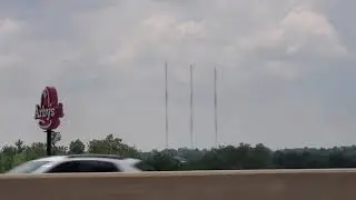 A trio of square blaw knox AM radio towers in Tulsa, OK