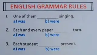 English Grammar Exercise - TEST YOUR IQ | SUBJECT VERB AGREEMENT RULES