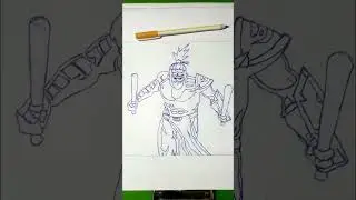 Ninja Outline Art | Shadow Fight 2 Character Line Sketch ⚔️🔥 #Ninja #ShadowFight2#artbyakshay