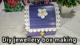 Popsicle stick jewellery box #popsicle #jewellerybox #art #diy #craftideas #trending #viral #design 