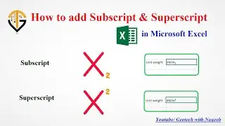 How to add Subscript & Superscript in Microsoft Excel | 2-minute Tutorial | Geotech with Naqeeb