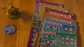 One of Each Monopoly Ticket from the Maryland Lottery! ($1, $2, $5, $10, $20, and $30)