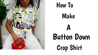 How to make a crop button down shirt with adjustable tie at the end of