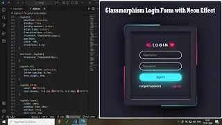 Glassmorphism Login Form with Neon Effect | HTML CSS |Animated Login Form UI Design