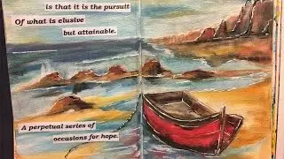 #NovArtJournalDaily - Ocean -  Pan Pastels &  Mixed Media Art Journal Page - Nov 4