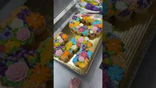 Flower Cupcake Cake🌸🌼 #cake #shorts