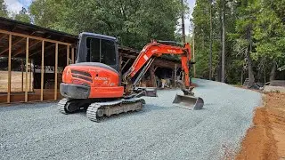 Barn road tune up and pile grading with the Kubota KX 040 4 excavator
