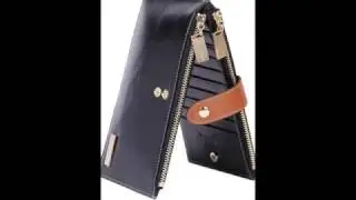 Borgasets RFID Blocking Women's Genuine Leather Zipper Wallet