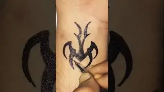Make Easy Tribal Vector Tattoo On wrist created Gel Pen art' #gelpenart #tattoo #artist #art #foryou