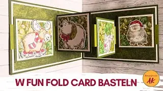 W Fun Fold Card basteln - Christmas Friends - Stampin' Up! Anleitung DIY Tutorial