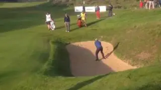 Joost luiten chips in bunker shot KLM Open