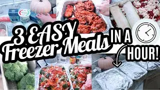 EASY FREEZER MEALS IN AN HOUR! | THREE BUDGET FRIENDLY FAMILY FREEZER MEALS | FREEZER MEAL PREP