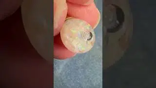 14k Yellow Gold FLOATING OPAL Snow Globe Pendant **Video**