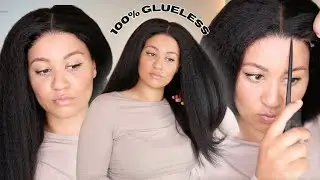 SAVE ⏰! MOST NATURAL KINKY STRAIGHT WIG 😱 Glueless install for beginners ✨ ASTERIA HAIR