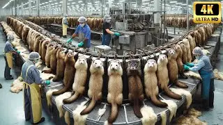 Inside the Mink Fur Factory How Millions of Mink Furs Are Processed Each Year (Full Process)