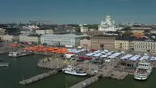 Short drone footage from Helsinki - Senate Square and Market Place