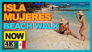 WALKING ISLA MUJERES BEACH 🇲🇽 2022 | [4k]  Binaural Audio🎧